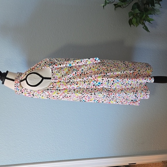 CECE Tie Neck Halter Shift Knee Length Dress in Candy Gem Multi Color Print Sz 8 - Picture 5 of 10